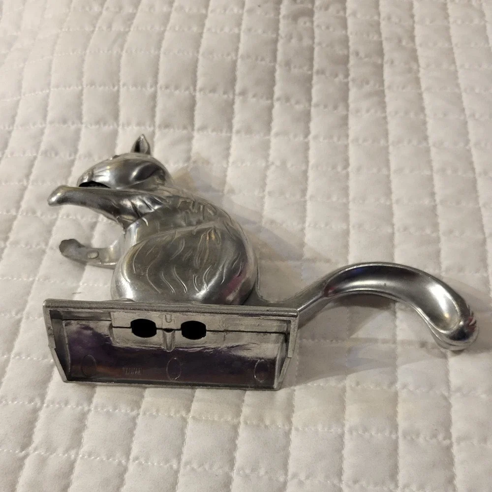 VTG Squirrel on Log Nutcracker Aluminum Metal Collectible Fun Cute Whimsical 90s